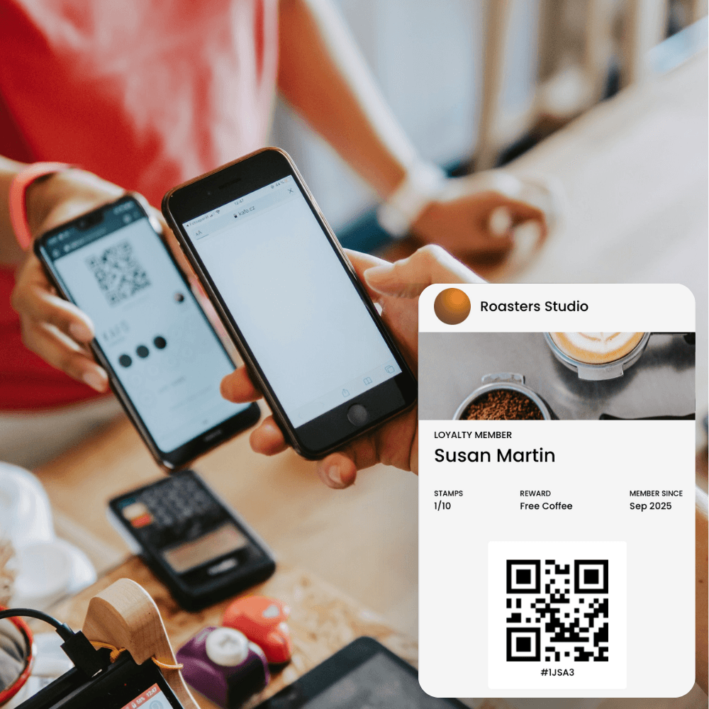 Digital loyalty card on mobile phone